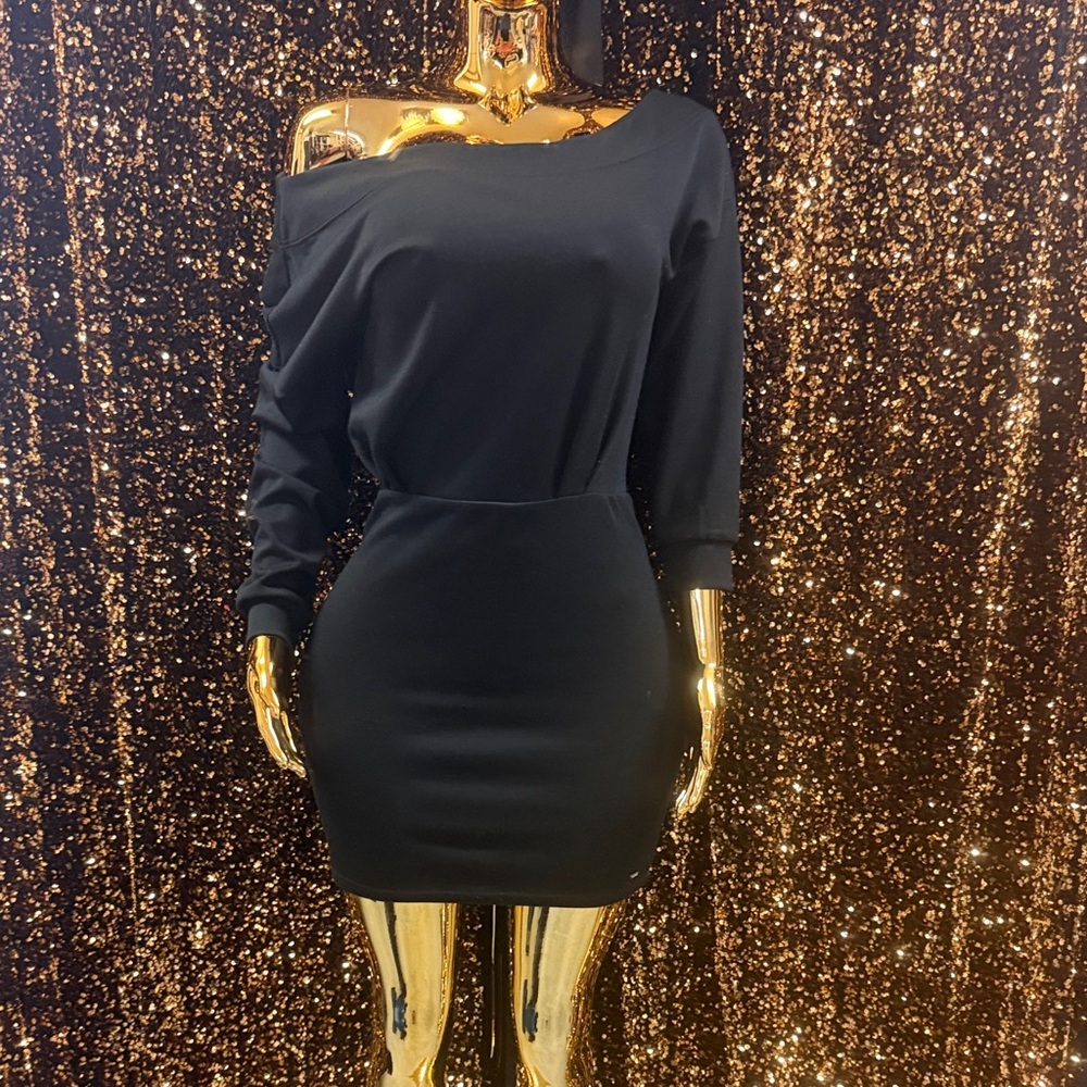 Guess Black One-Shoulder Dress